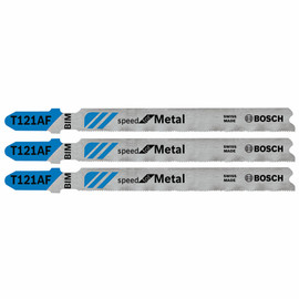 Bosch T121AF3 - Jig Saw Blade, T-Shank, 3 pc. 3-5/8 In. 21 TPI Speed for Metal