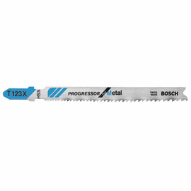 Bosch T123X - Jig Saw Blade, T-Shank, 5 pc. 4 In. 10-24P TPI Progressor for Metal