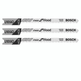 Bosch U101AO3 - Jig Saw Blade, U-Shank, 3 pc. 2-3/4 In. 20 TPI Clean for Wood