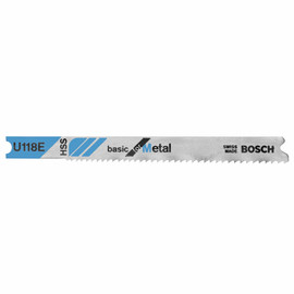 Bosch U118E - Jig Saw Blade, U-Shank, 5 pc. 3-1/8 In. 14-18P TPI Basic for Metal
