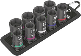 Wera Tools 05004565001 1/2 Drive 6 Piece Deep Socket Set Colour Coded 10mm-19mm 
