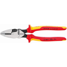 Knipex 0908240SBA - 9 1/2'' High Leverage Lineman's Pliers New England Head-1,000V Insulated