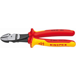 Knipex 7408200SBA - 8'' High Leverage Diagonal Cutters-1,000V Insulated