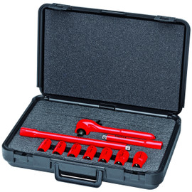 Knipex 989911S4 - 10 Pc-1,000V Insulated Socket Set 3/8" Drive Metric
