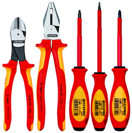 Knipex 9K989821US - 5 Pc Pliers/Screwdriver Tool Set-1,000V Insulated