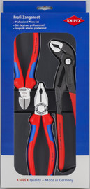 Knipex 002009V01 - 3 Pc Bestseller Pack: Combination Pliers, Diagonal Cutters, Cobra® High-Tech Water Pump Pliers
