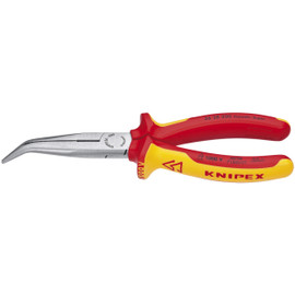 Knipex 2628200SBA - 8'' Angled Long Nose Cutting Pliers-1,000V Insulated
