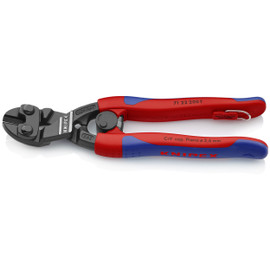 Knipex 7122200TBKA - 8'' Angled High Leverage CoBolt® Cutters Comfort Grip-Tethered Attachment