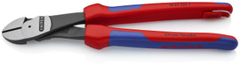 Knipex 7422250TBKA - 10'' High Leverage Angled Diagonal Cutters-Comfort Grip-Tethered Attachment
