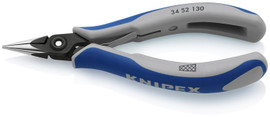 Knipex 3452130 - 5 1/4'' Precision Electronics Pliers-Half-Round Jaws, Cross Hatched
