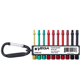 Vega 150RCS10 - #0,1,2,3 Square 2" Long Color Carabiner 10PC Set