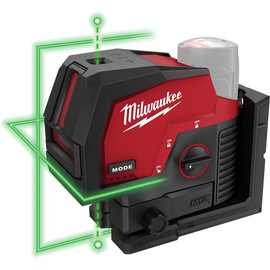 Milwaukee 3622-20 - M12 Green Cross Line & Plumb Points Laser