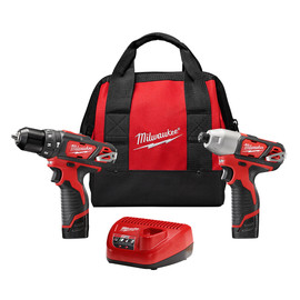 Milwaukee 2497-22 - M12 12 Volt Lithium-Ion Cordless Hammer Drill/Impact Driver Combo Kit (2-Tool)