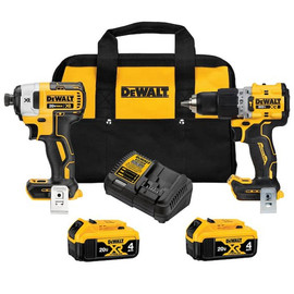 DEWALT DCK249M2 - 20-Volt MAX Cordless Brushless Combo Kit (2-Tool) with Two 4.0Ah Batteries and Charger
