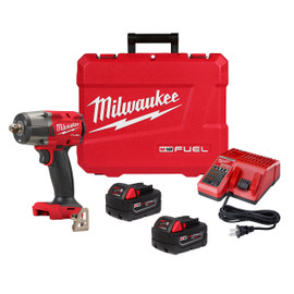 Milwaukee MIL-2962P-22R M18 FUEL 1/2" Mid-Torque Impact Wrench 2x 5.0Ah Kit With Pin Detent