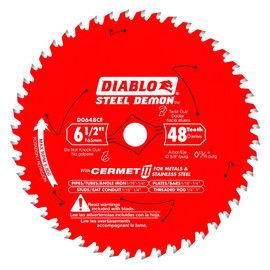 Freud D0648CFX - 6-1/2 in. x 48 Tooth Steel Demon Cermet II Saw Blade for Metals and Stainless Steel