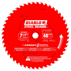 Freud D0748CFX - 7-1/4 in. x 48 Tooth Steel Demon Cermet II Saw Blade for Metals and Stainless Steel