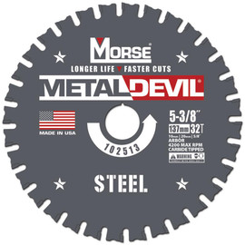 MK Morse CSM53832FSC - 5-3/8" x 32 Tooth Steel Cutting Blade - Multi-Arbor