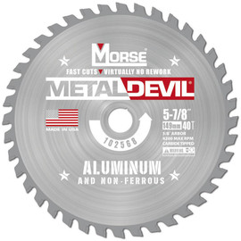 MK Morse CSM5884058FNFC - 5-7/8" x 40 Tooth Non-Ferrous Metal Cutting Blade - 5/8" Arbor