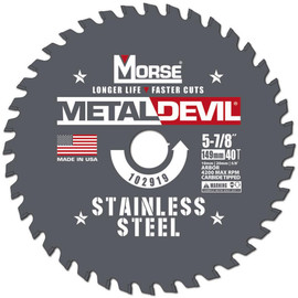 MK Morse CSM58840FSSC - 5-7/8" x 48 Tooth Stainless Steel Metal Cutting Blade - Multi-Arbor