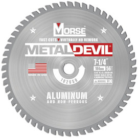 MK Morse CSM7255658FNFC - 7-1/4" x 56 Tooth Non-Ferrous Metal Cutting Blade - 5/8" Arbor