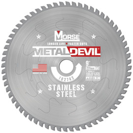 MK Morse CSM964FSSC - 9" x 64 Tooth Stainless Steel Cutting Blade - 1" Arbor