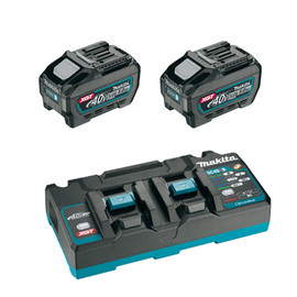 Makita 40VSTARTERKIT - 2x 40V 5Ah Batteries (BL4050F) & 1x Dual Port Rapid Optimum Charger (DC40RB)