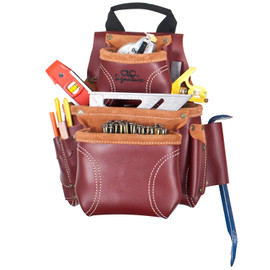 Kuny's Leather 21685 - Construction Worker'S Heavy-Duty Leather Nail & Tool Bag - 8 Pockets