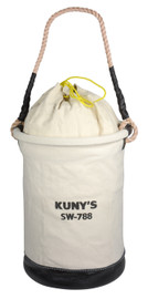 Kuny's Leather SW788 - Leather Bottom Canvas Bucket With Parachute Top - 150Lb Load Rating