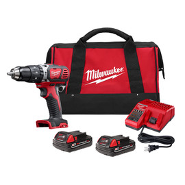 Milwaukee 2607-22CT - M18 Compact 1/2 in. Hammer Drill/Driver Kit w/ Compact Batteries