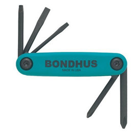 Bondhus 12543 - Utility Fold-up Tool - PH 1, 2; Slotted 3/16in.; Square 1, Square 2