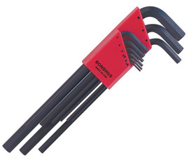 Bondhus 12199 - Set of 9 Hex L-wrenches, Long Length, sizes 1.5-10mm