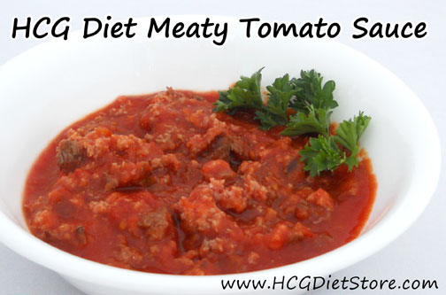 This HCG recipe is perfect if you have to cook dinner for a group of people because it is just like a spaghetti sauce. You can just eat the sauce, other can add noodles! 
