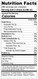 1 bottle - Nutrition Facts