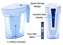 Limited Offer: ZERO 1.7 filter jug includes 1 x filter, 1 x digital TDS meter and 1 x 100ml bottle of Ionic Magnesium, Electrolytes and trace minerals.