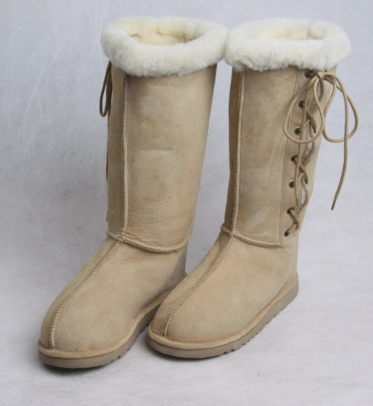 sheepskin lace up boots