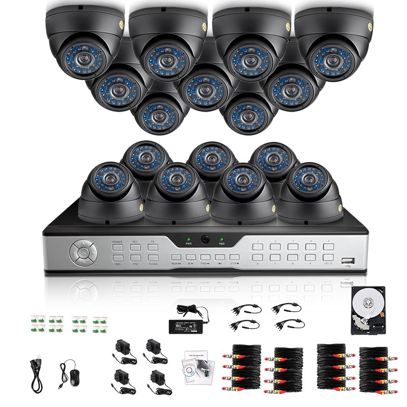 16CH Surveillance Outdoor Weatherproof IR Camera System ...