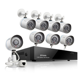 8 CH All-in-One 720P NVR System 1TB Hard Drive with 8 IP Cameras