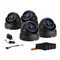 Vandal Proof Metal Dome Camera Kit - Black 65' Night Vision - Includes 4/ea 60 foot cables & Power Supply