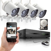 Zmodo/Funlux 4 Channel 720P NVR with 4 Bullet  Network IP Cameras