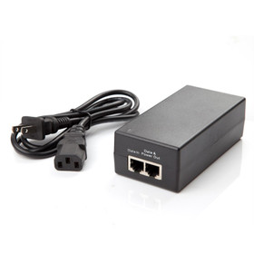 The cable from your router goes into the "Data in" port, and then a cable comes out from the data out / power out port to your camera.