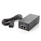 The cable from your router goes into the "Data in" port, and then a cable comes out from the data out / power out port to your camera.