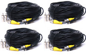 4 x 100' power video security CCTV camera cable BNC