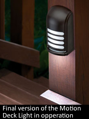 Motion Deck Light Finished Design on Porch Railling