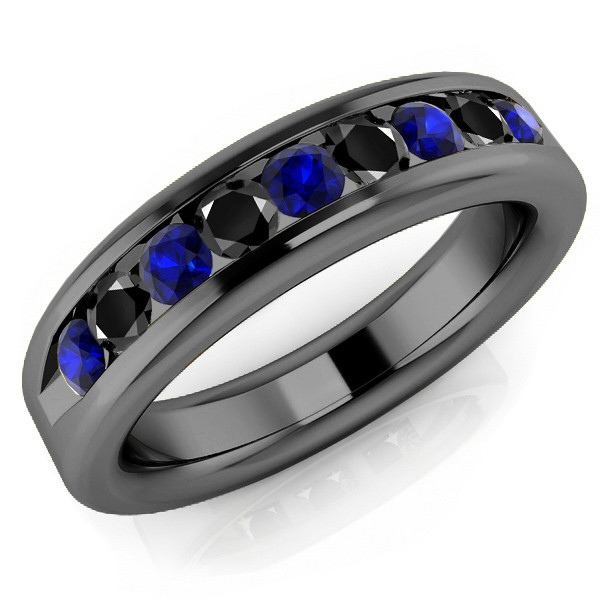 Mens Sapphire Black Diamond Channel Wedding Band Ring Black Gold  56195.1624889762.600.600 ?c=2