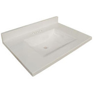Arctic White Cultured Marble Top with Wave Bowl