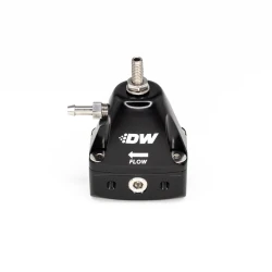 Fuel Pressure Regulators, Return, 30-100 psi, Aluminum, Black Anodized, Two -8 AN O-ring Female Inlet/Outlet, One -6 AN O-ring Female Return, Each