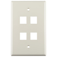 HellermannTyton | FPMQUAD-FW | MIDSIZE QUAD FACEPLATE OFFWHT  |  Lectro Components