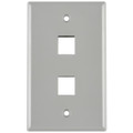 HellermannTyton | FPDUAL-GRY | DUAL PORT FLUSH FACEPLATE GRAY |  Lectro Components