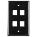 HellermannTyton | FPQUAD-B | FOUR FLUSH FACEPLATE - BROWN   |  Lectro Components